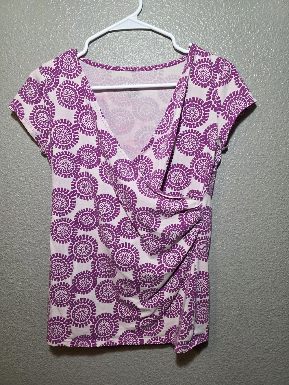 Merona Purple Patterned Wrap-Front Camisole